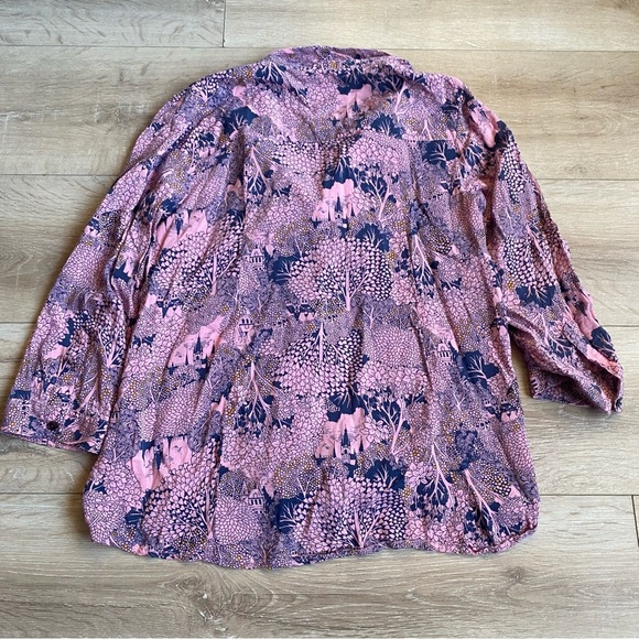 Anthropologie 52 Conversations Colloquial Blouse fairy castle print mystical 4 - Picture 6 of 12